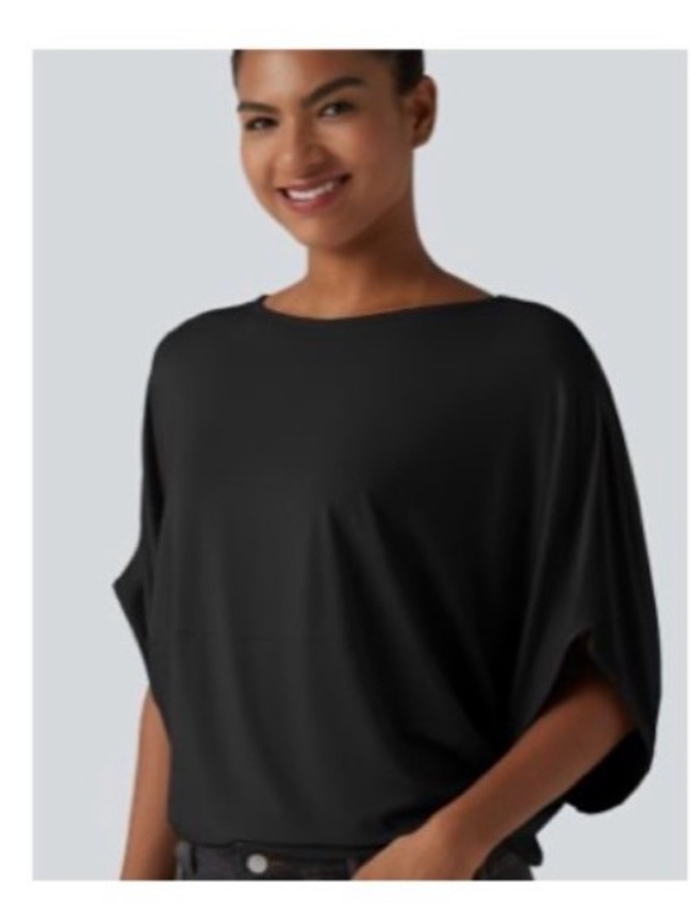 HALARA Black Dolman Sleeve Tunic Top